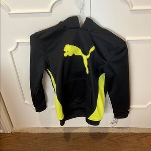 Puma Black Hoodie with Yellow Accents